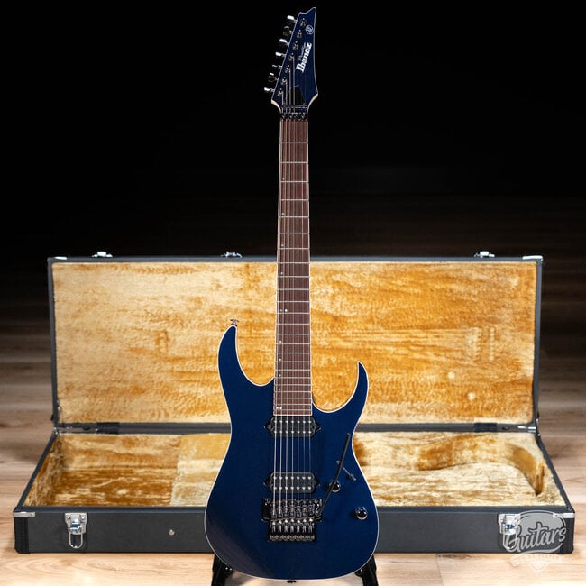 Ibanez RG2027RXL Prestige 7-String 27” Scale Guitar w/ Case – Dark Tide Blue