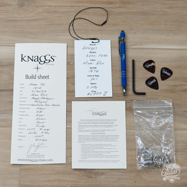 2023 Knaggs Kenai P2 Lollar P-90's w/ Case – Miami Blue