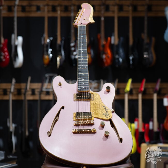 2020 Bilt Volaré Semi-Hollow Guitar w/ Case – "Hollywood Hills" Satin Burgundy Mist