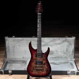 ESP Guitars ESP Horizon NT CTM Burled Maple Top Guitar w/ Case – See Thru Red Burst
