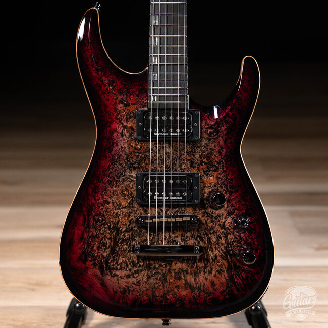 ESP Horizon NT CTM Burled Maple Top Guitar w/ Case – See Thru Red Burst