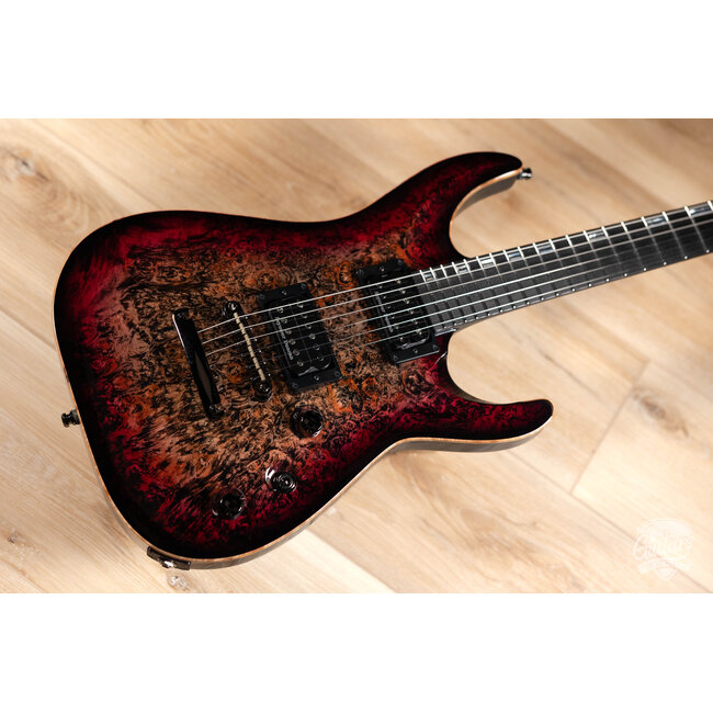 ESP Horizon NT CTM Burled Maple Top Guitar w/ Case – See Thru Red Burst