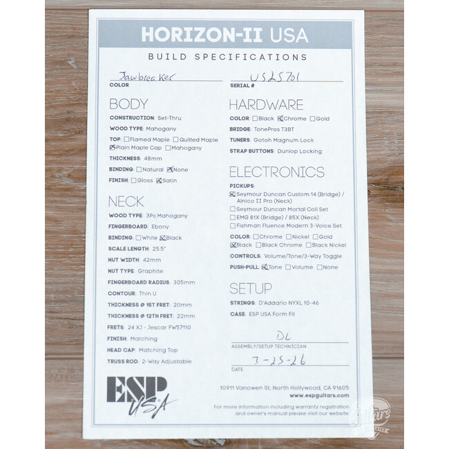 ESP USA Horizon-II w/ Seymour Duncans – Jawbreaker