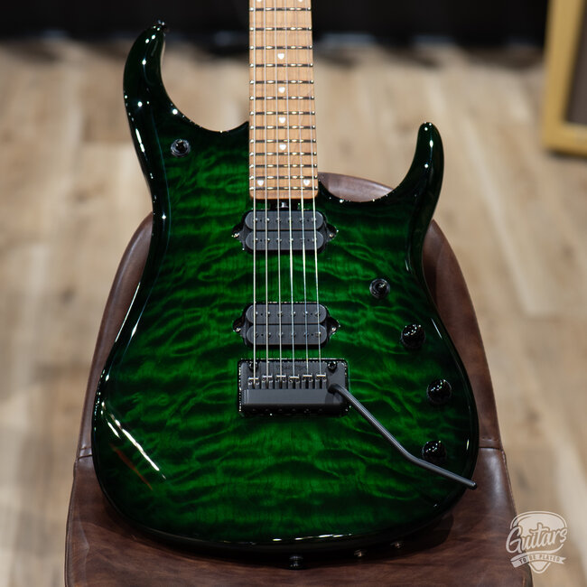 2025 Ernie Ball Music Man JP15 John Petrucci Guitar – Green Tiger Eye Quilt