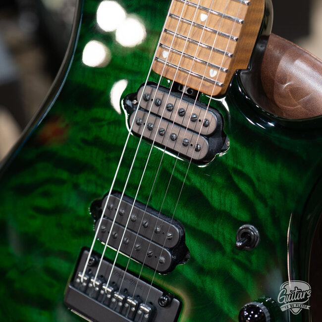 2025 Ernie Ball Music Man JP15 John Petrucci Guitar – Green Tiger Eye Quilt