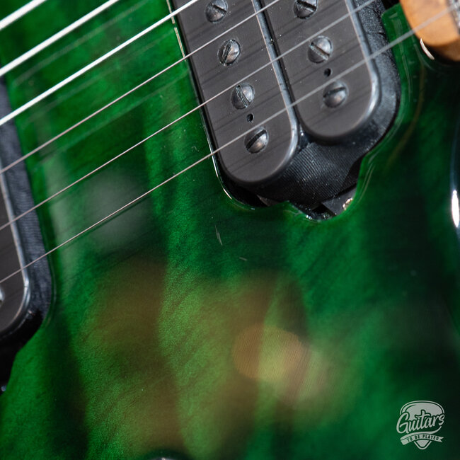 2025 Ernie Ball Music Man JP15 John Petrucci Guitar – Green Tiger Eye Quilt