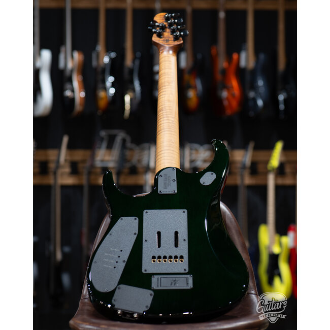 2025 Ernie Ball Music Man JP15 John Petrucci Guitar – Green Tiger Eye Quilt