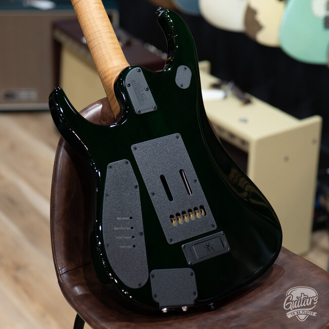 2025 Ernie Ball Music Man JP15 John Petrucci Guitar – Green Tiger Eye Quilt