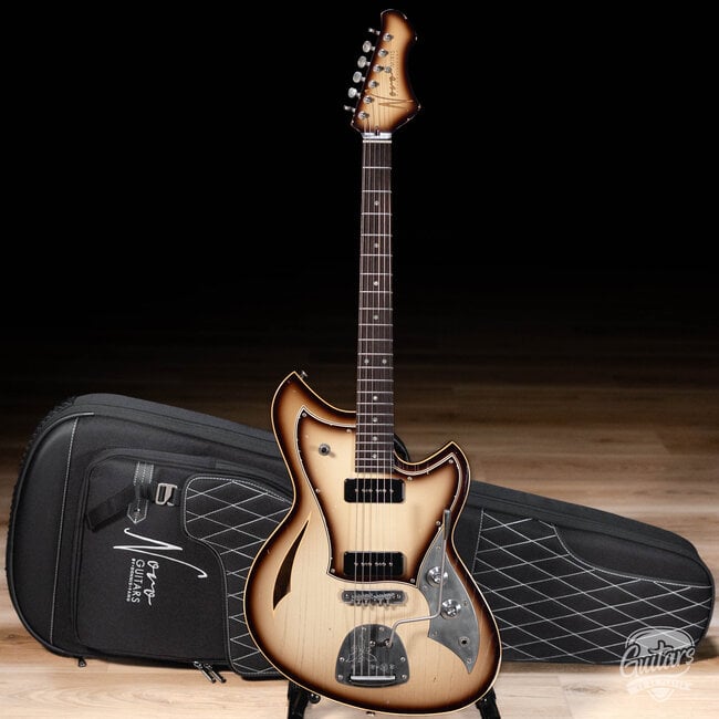 Novo Custom Miris J Semi-Hollow w/ Fralin Alnico P-90s – Toasted Marshmallow