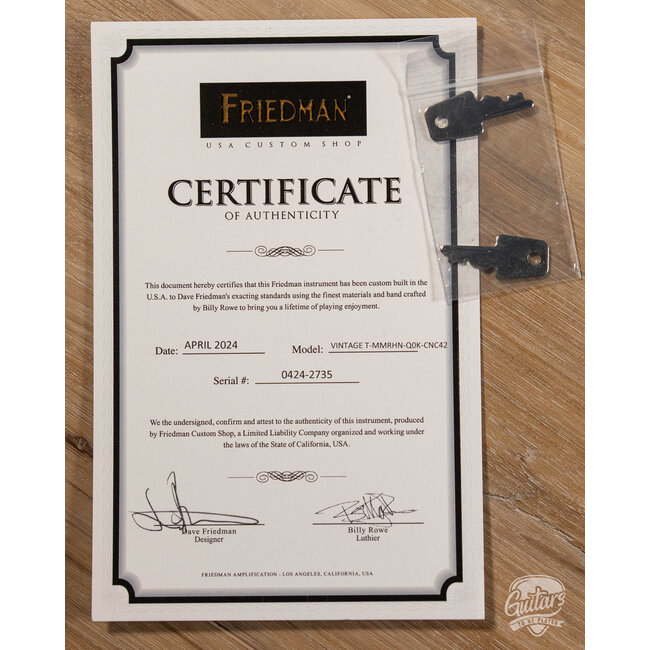 Friedman Vintage T Mahogany Humbucker Guitar w/ Rosewood – Cherry Red