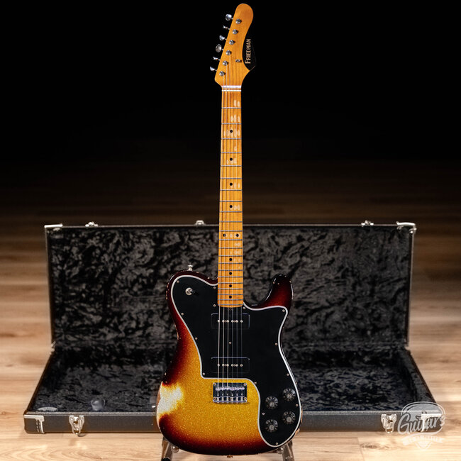 Friedman Vintage T Alder P-90 Guitar w/ Maple Neck – 3-Tone Burst Sparkle