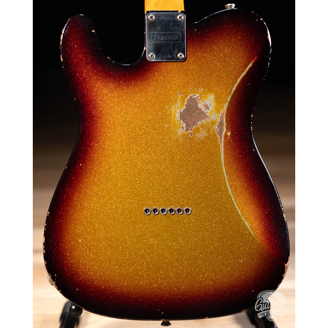 Friedman Vintage T Alder P-90 Guitar w/ Maple Neck – 3-Tone Burst Sparkle