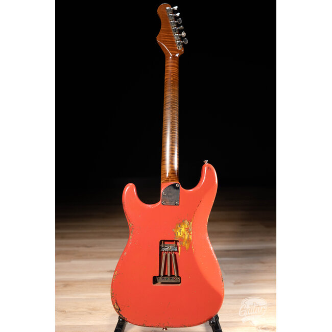 Shabat Lynx HSS Swamp Ash S-Style w/ Stainless Frets – Fiesta Red over 3TSB