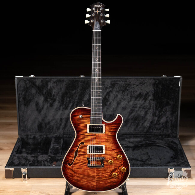 Knaggs Kenai T1 Flame Top Hollowbody Guitar w/ Ebony Fretboard – Fire (Gloss)