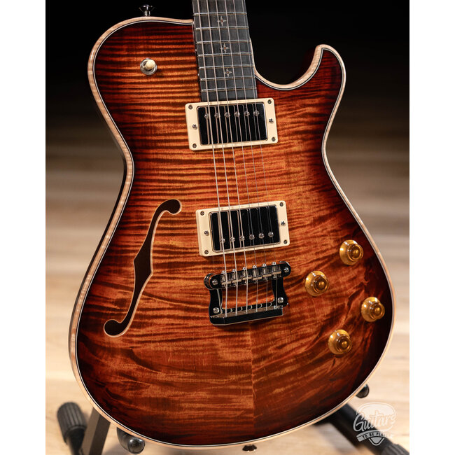 Knaggs Kenai T1 Flame Top Hollowbody Guitar w/ Ebony Fretboard – Fire (Gloss)