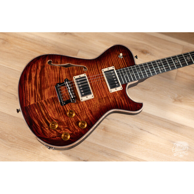 Knaggs Kenai T1 Flame Top Hollowbody Guitar w/ Ebony Fretboard – Fire (Gloss)