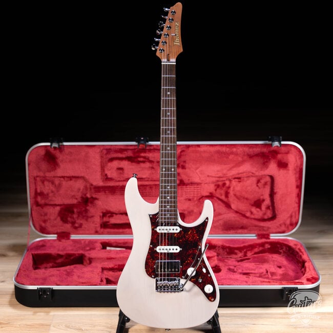 Ibanez AZ2204N Prestige HSS Guitar w/ Case – Antique White Blonde