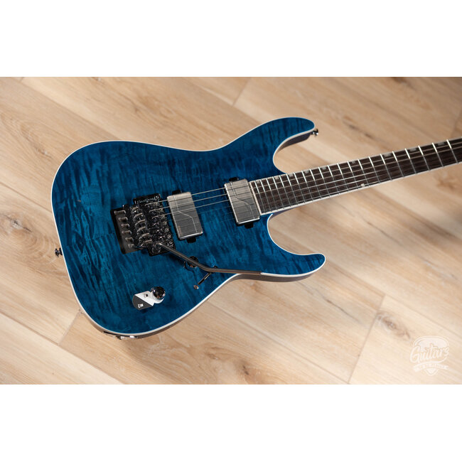 ESP LTD MH-1000 QM Fishman Fluence Floyd Rose Guitar – Black Ocean