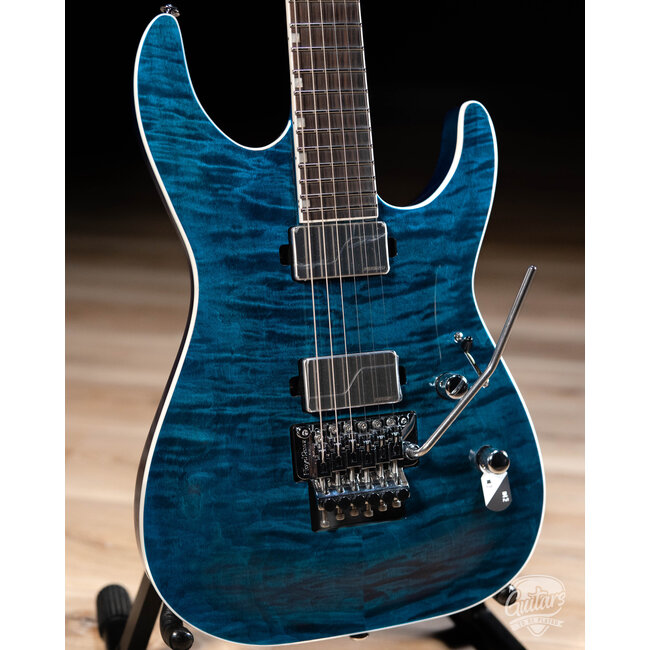 ESP LTD MH-1000 QM Fishman Fluence Floyd Rose Guitar – Black Ocean
