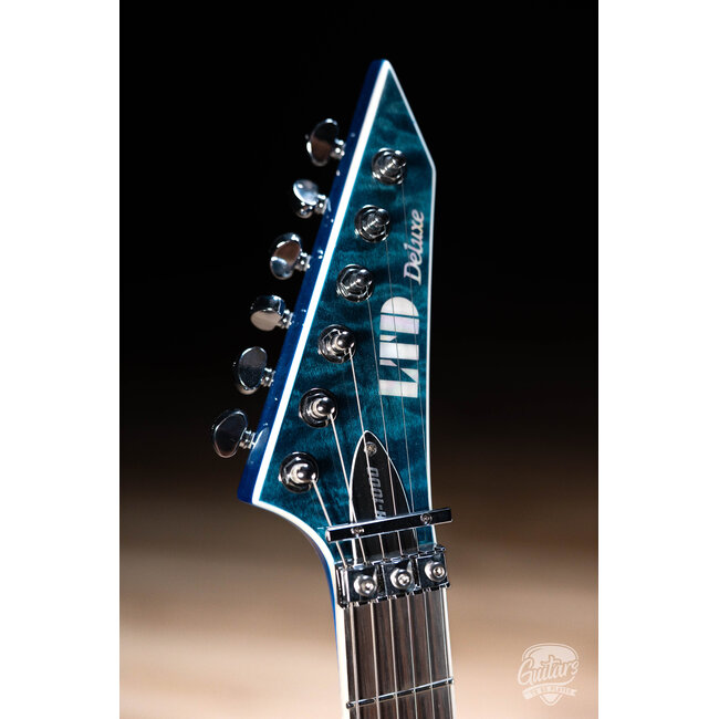 ESP LTD MH-1000 QM Fishman Fluence Floyd Rose Guitar – Black Ocean