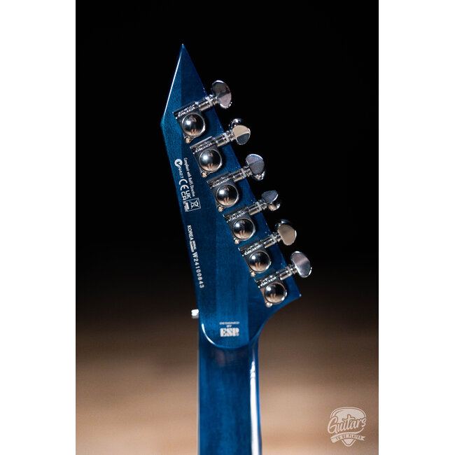 ESP LTD MH-1000 QM Fishman Fluence Floyd Rose Guitar – Black Ocean