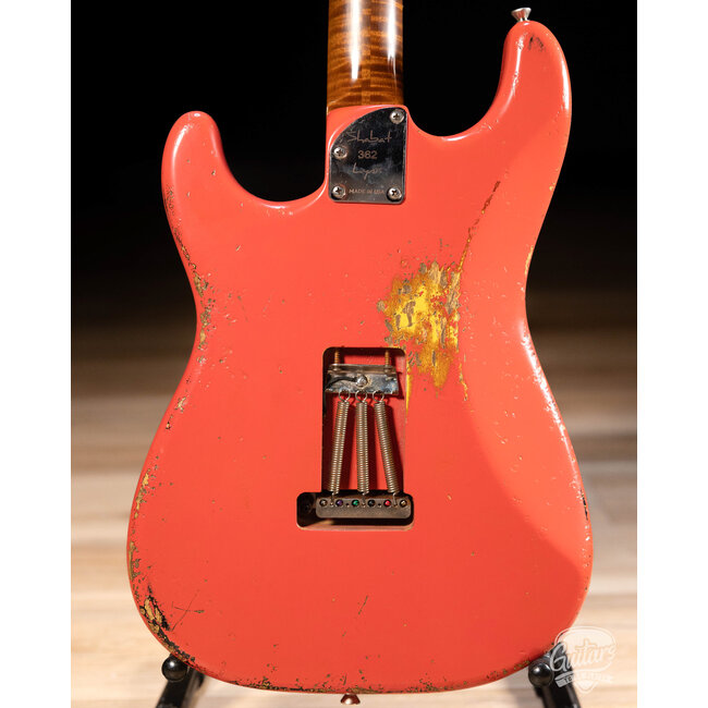 Shabat Lynx HSS Swamp Ash S-Style w/ Stainless Frets – Fiesta Red over 3TSB
