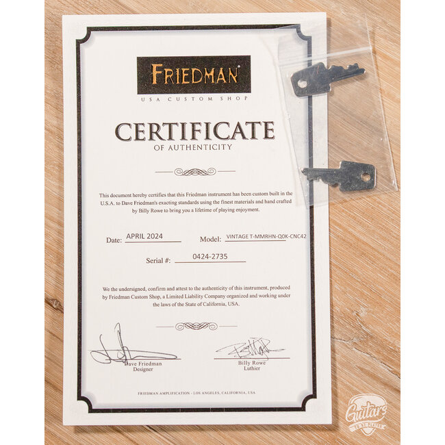 Friedman Vintage T Mahogany Humbucker Guitar w/ Rosewood – Cherry Red