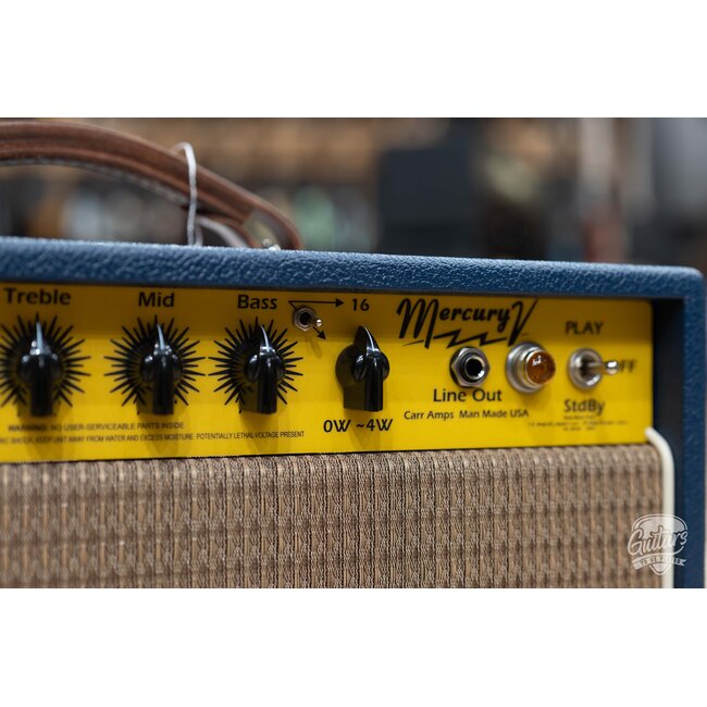 Carr Amps Mercury V 16W Head – Navy Blue w/ Tan Handle