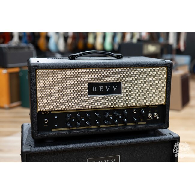 Revv D40 40/10W 6L6 2-Channel Tube Amp Head w/ 1x12 Cab & Speaker Cable – Black
