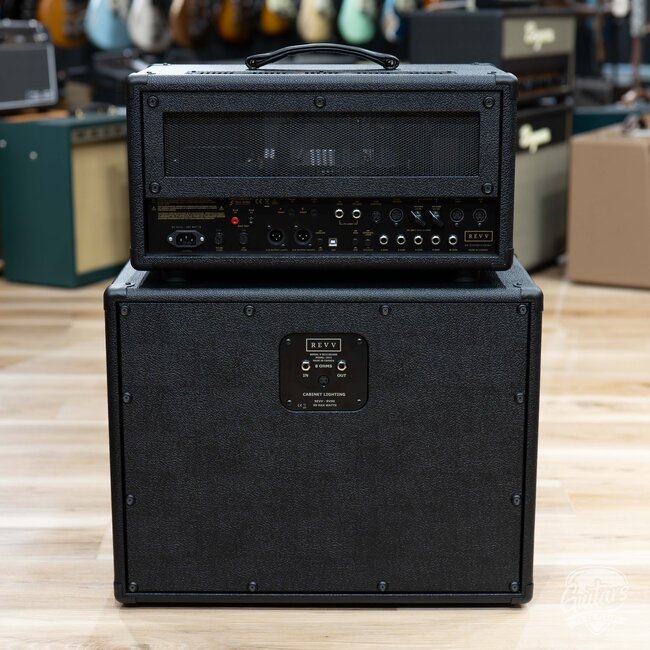 Revv D40 40/10W 6L6 2-Channel Tube Amp Head w/ 1x12 Cab & Speaker Cable – Black