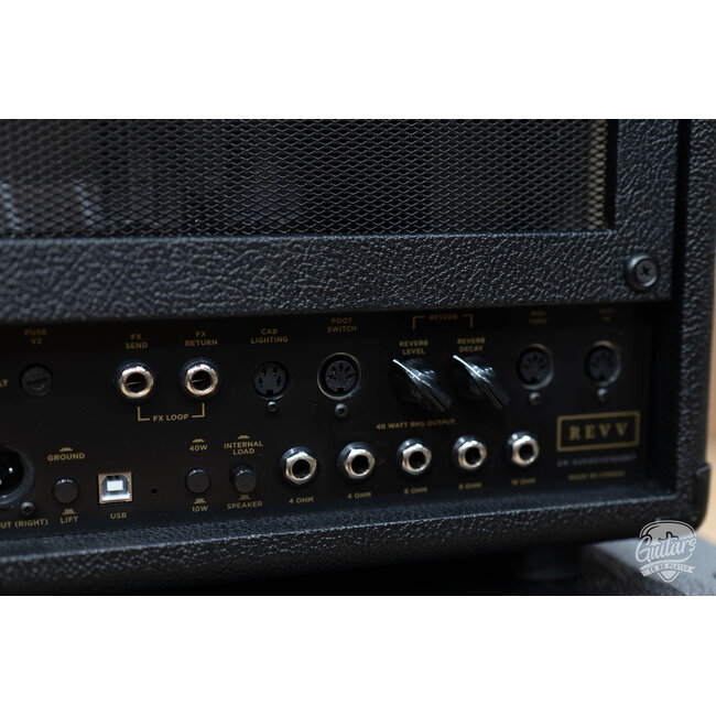 Revv D40 40/10W 6L6 2-Channel Tube Amp Head w/ 1x12 Cab & Speaker Cable – Black