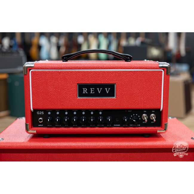 Revv G25 25/4W 2-Channel 6V6 Tube Amp Head w/ 1x12 Cab – Red Bronco