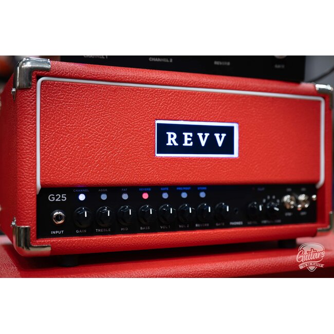 Revv G25 25/4W 2-Channel 6V6 Tube Amp Head w/ 1x12 Cab – Red Bronco