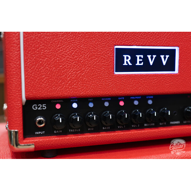 Revv G25 25/4W 2-Channel 6V6 Tube Amp Head w/ 1x12 Cab – Red Bronco