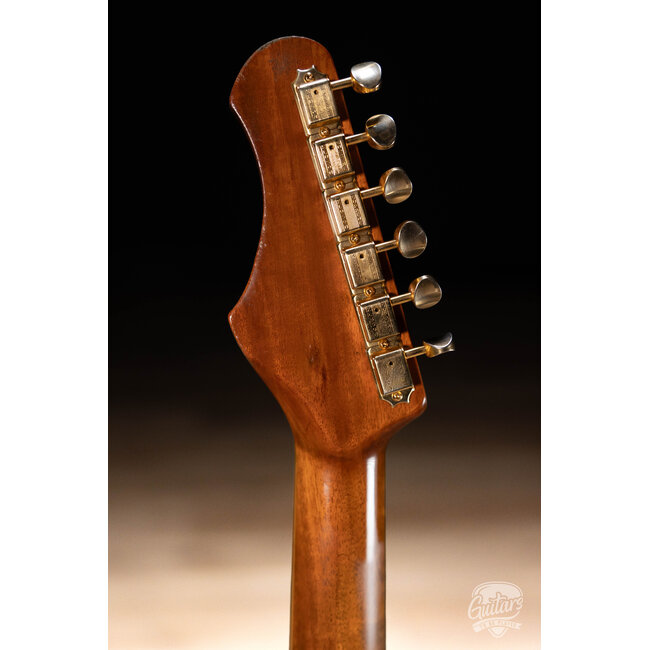 Shabat Lion JD VT Mahogany 24.75" Scale Guitar w/ VegaTrem – Black over Gold