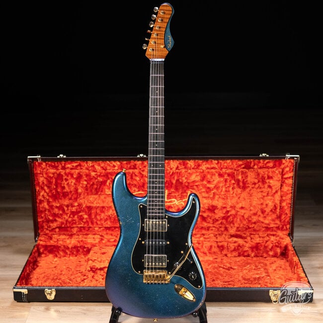 Shabat Lynx HSH Alder S-Style w/ Flame Roasted Maple & Ebony – Cosmic Blue