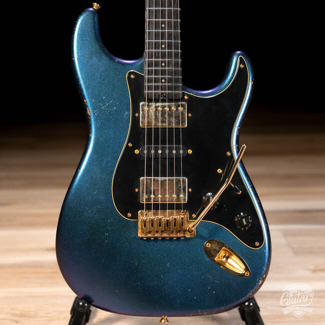 Shabat Lynx HSH Alder S-Style w/ Flame Roasted Maple & Ebony – Cosmic Blue