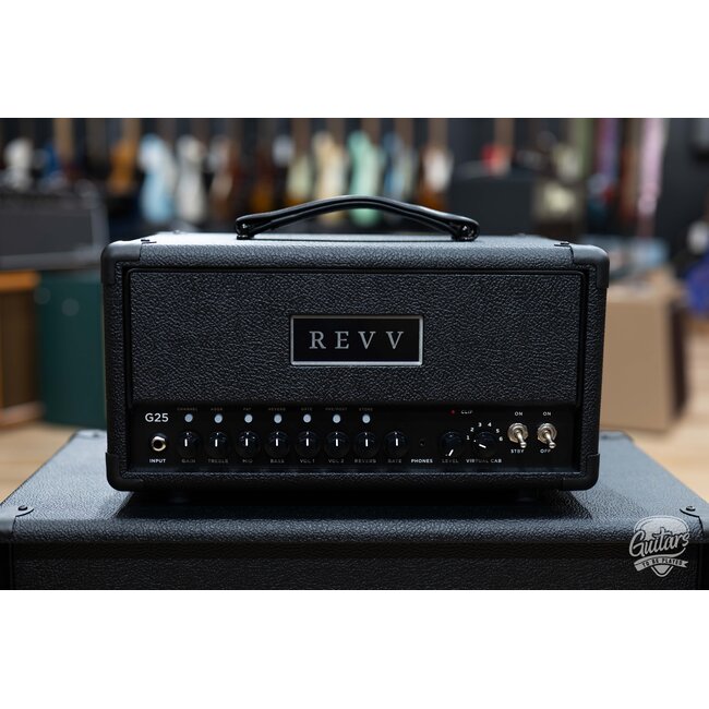 Revv G25 25/4W 2-Channel 6V6 Tube Amp Head w/ 1x12 Cab & Speaker Cable – Black