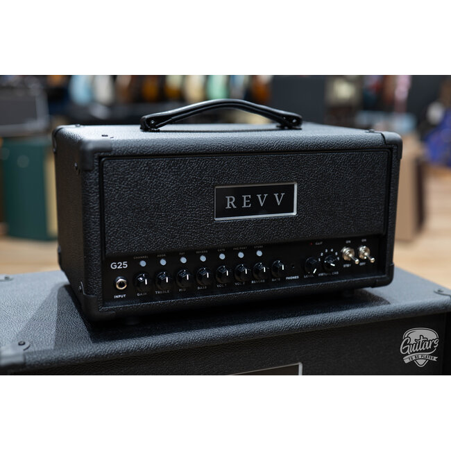 Revv G25 25/4W 2-Channel 6V6 Tube Amp Head w/ 1x12 Cab & Speaker Cable – Black