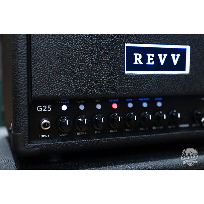 Revv G25 25/4W 2-Channel 6V6 Tube Amp Head w/ 1x12 Cab & Speaker Cable – Black