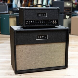 Revv Revv G25 25/4W 2-Channel 6V6 Tube Amp Head w/ 1x12 Cab & Speaker Cable – Black