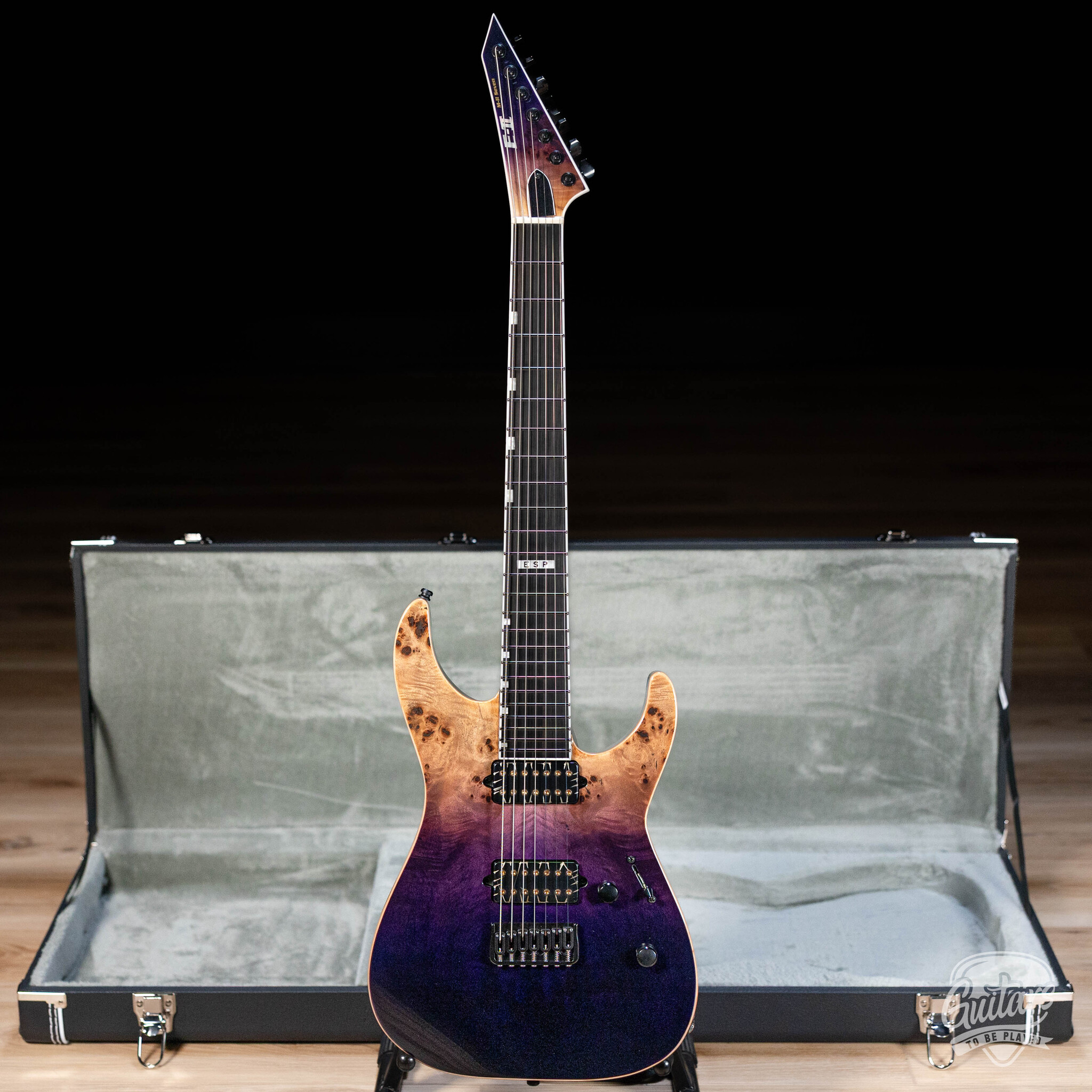 ESP E-II M-II 7 NT Bare Knuckle 7-String w/ Case – Purple Natural