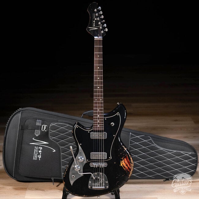 Novo Dealer Limited Nucleus Serus J Left-Handed Guitar–Bull Black over ‘64 Burst