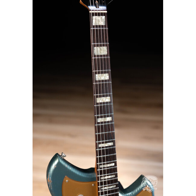 Novo Custom Serus J Fralin P-90 Guitar w/ Block Inlays – Aged Pelham Blue
