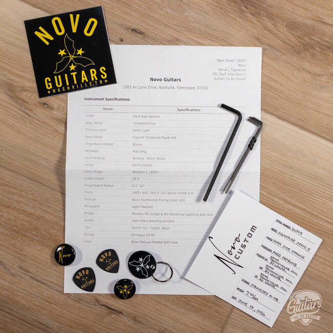 Novo Signature Serus J 3x Technicolor Foils w/ Ebony Fretboard – Dark Side Sparkle