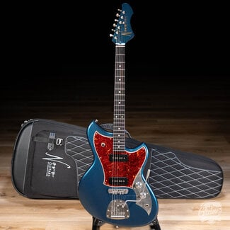 Novo Novo Custom Serus J Guitar w/ Fralin P-90s & Ebony FB – Lake Como Blue