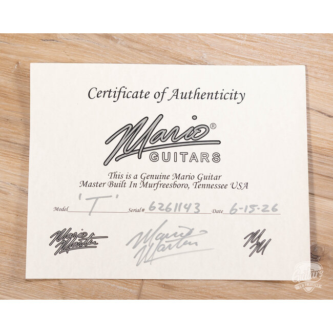 Mario Martin Guitars T-Style w/ 1-pc Swamp Ash Body & Lollar PUs – Vintage Amber