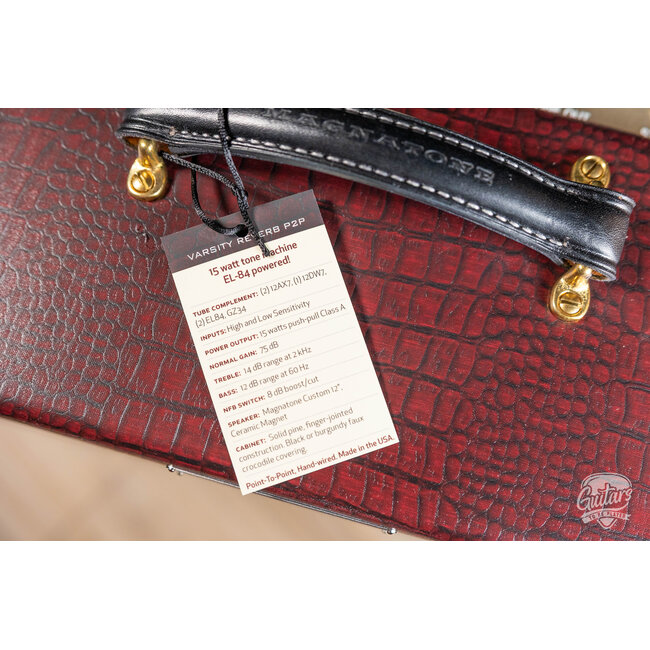 Magnatone Varsity Reverb Point-To-Point 15W 1x12” Combo Amp – Cathedral Burgundy