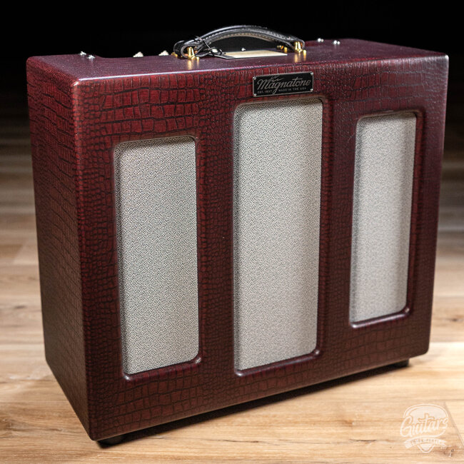 Magnatone Varsity Reverb Point-To-Point 15W 1x12” Combo Amp – Cathedral Burgundy