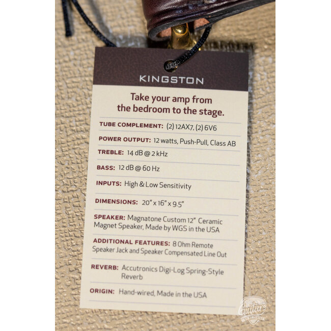 Magnatone Kingston 12W 1x12” Combo Amp w/ Reverb – Blonde w/ Oxblood